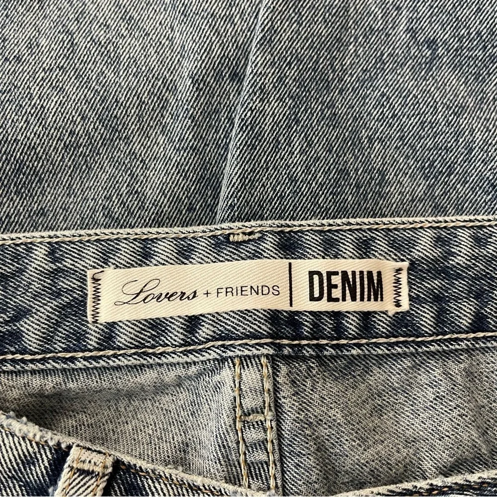 Lovers and Friends Logan Distressed Cropped Raw Edge Denim in Lost Hills preppy